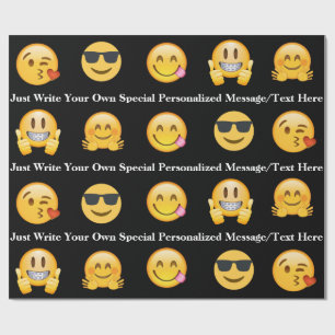 Papier Cadeau Texte/message personnalisés d'Emoji