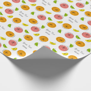 Papier Cadeau Texte multiple Citrus