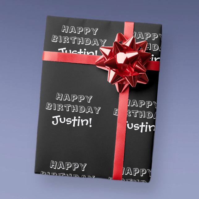 Papier Cadeau Texte personnalisable Joyeux anniversaire (Créateur téléchargé)
