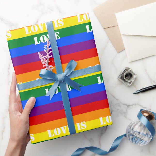 Papier Cadeau Texte personnalisé Gay pride drapeau arc-en-ciel L (Cadeaux)