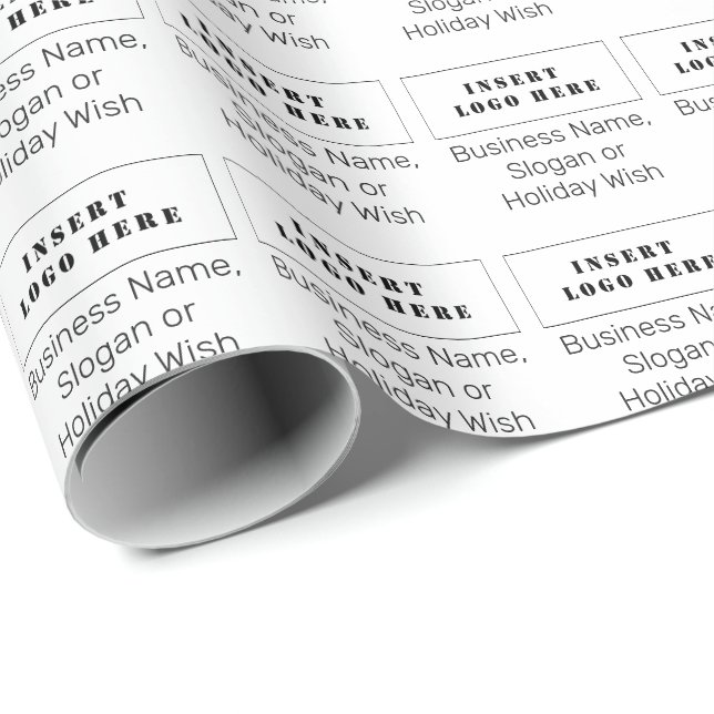 Papier Cadeau Texte personnalisé, Papier d'emballage du logo pou (Coin rond)