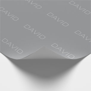 Papier Cadeau Texte simple à l'aspect tridimensionnel   Gris