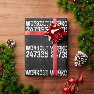 Papier Cadeau Texte usé et rayé Workout 247365 vintage