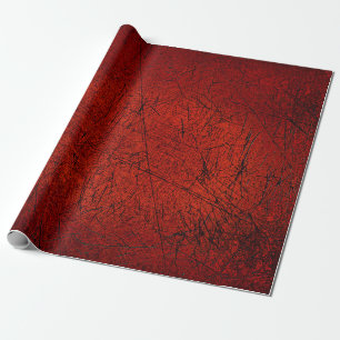 Papier Cadeau Textes vintages d'antiquité noir rouge foncé