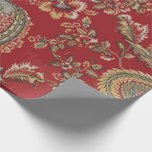 Textile français d'antiquité rouge