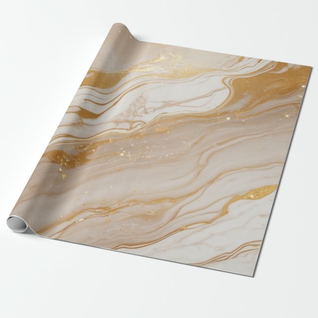 Papier Cadeau texture Abstraite en marbre d'ivoire avec accents  (Déroulé)