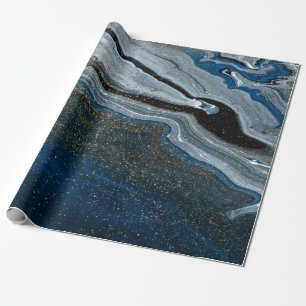 Papier Cadeau Texture cool en marbre bleu