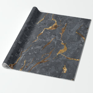 Papier Cadeau Texture cool en marbre gris or