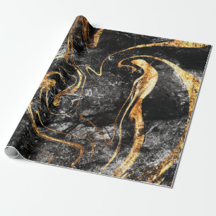 Papier Cadeau Texture cool en marbre noir