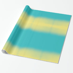 Papier Cadeau Texture d'aquarelle d'Ombre - bleu et jaune