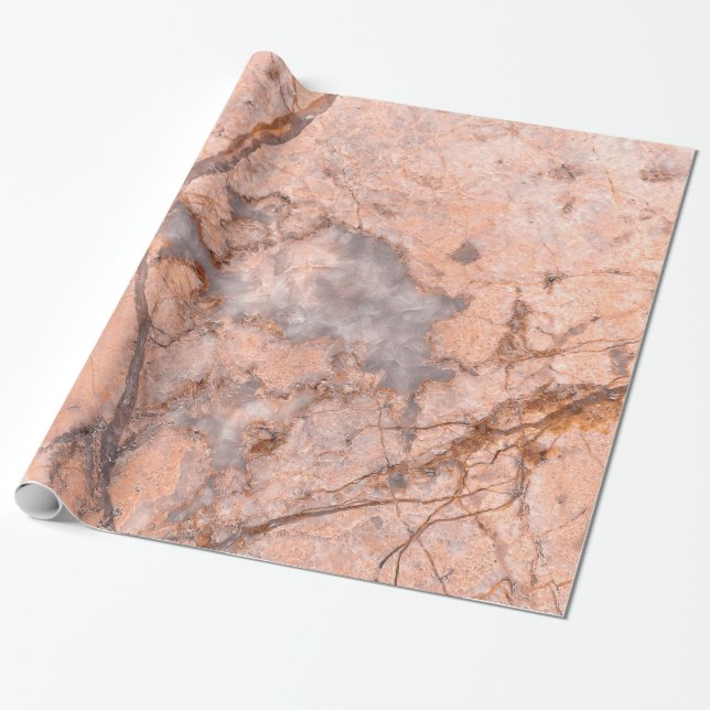 Papier Cadeau Texture de marbre rose et gris (Déroulé)