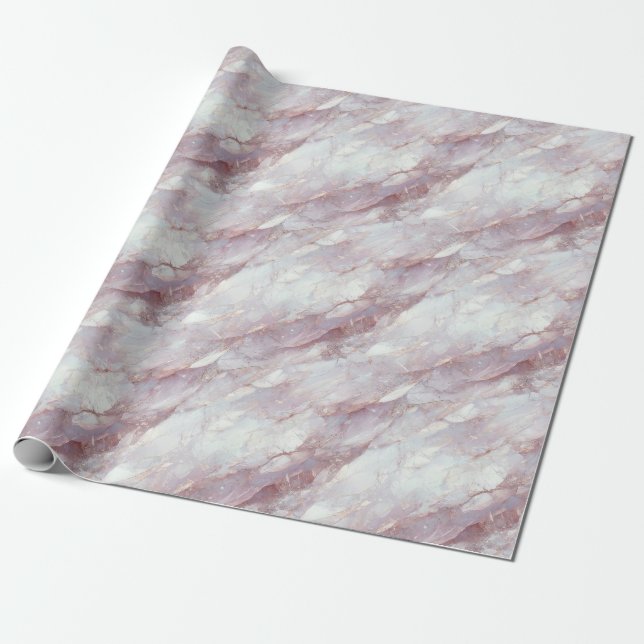 Papier Cadeau Texture de perfusion de marbre de quartz rose (Déroulé)