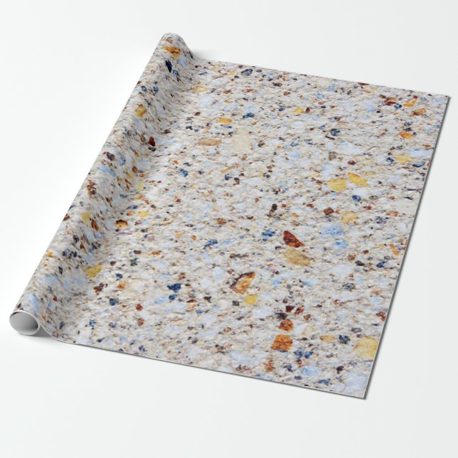 Papier Cadeau Texture de pierre granitique marbrée colorée et fr (Déroulé)