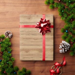 Papier Cadeau Texture de planche en bois de chêne naturel avec d
