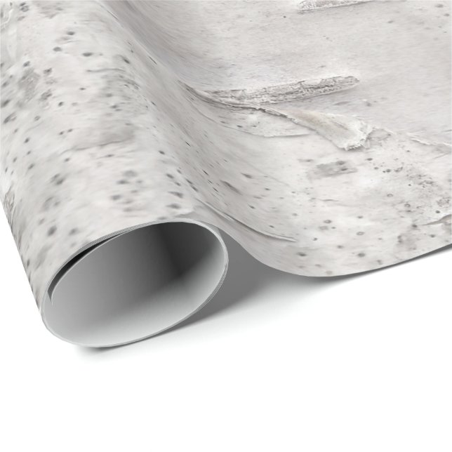 Papier Cadeau Texture d'écorce de bouleau (Coin rond)