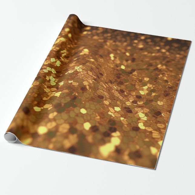 Papier Cadeau Texture d'or 1 - Elégant et luxueux (Déroulé)