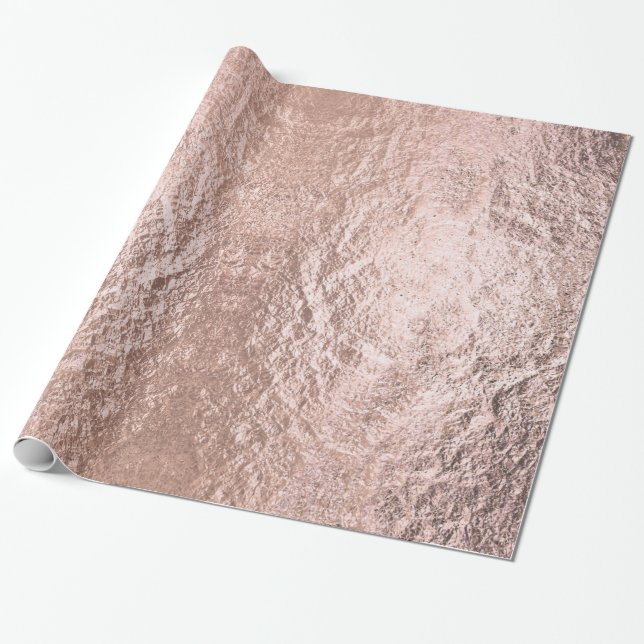 Papier Cadeau Texture d'or Rose concaillée (Déroulé)