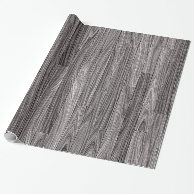 Papier Cadeau Texture en bois grise patinée de planches (Déroulé)