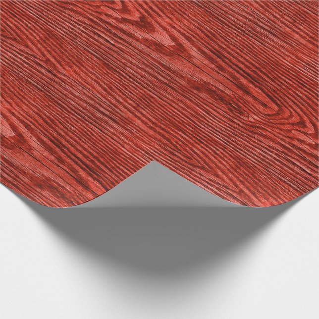 Papier Cadeau Texture en bois patiné rouge (Coin)
