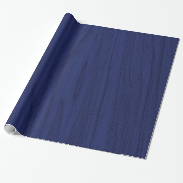 Papier Cadeau Texture en bois rustique de bleu marine (Déroulé)