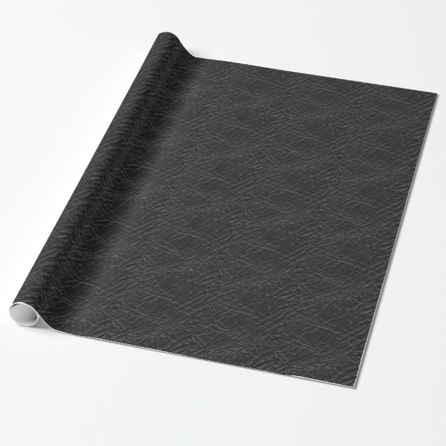 Papier Cadeau texture en cuir noir (Déroulé)