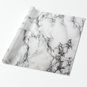 Papier Cadeau Texture en marbre blanc et noir
