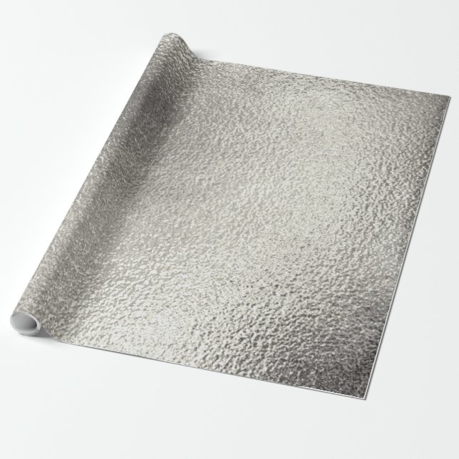 Papier Cadeau Texture métallique argentée affligée 10 (Déroulé)