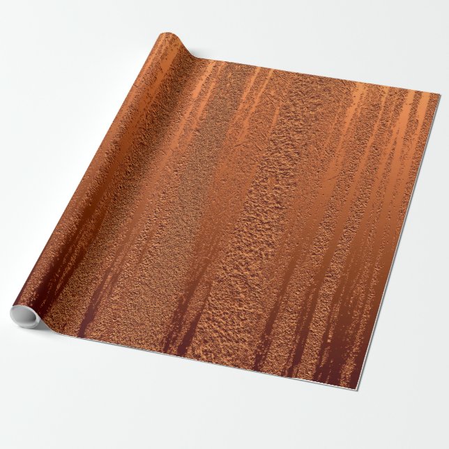 Papier Cadeau Texture métallique de cuivre affligée 10 (Déroulé)