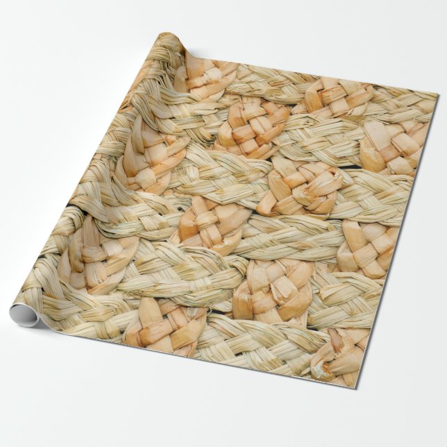 Papier Cadeau texture naturelle de paille  (Déroulé)