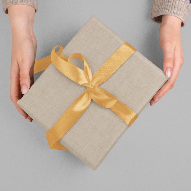 Papier Cadeau Texture simple de champignons de lin beige (Créateur téléchargé)