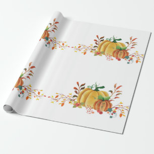 Papier Cadeau Thanksgiving automne design citrouille