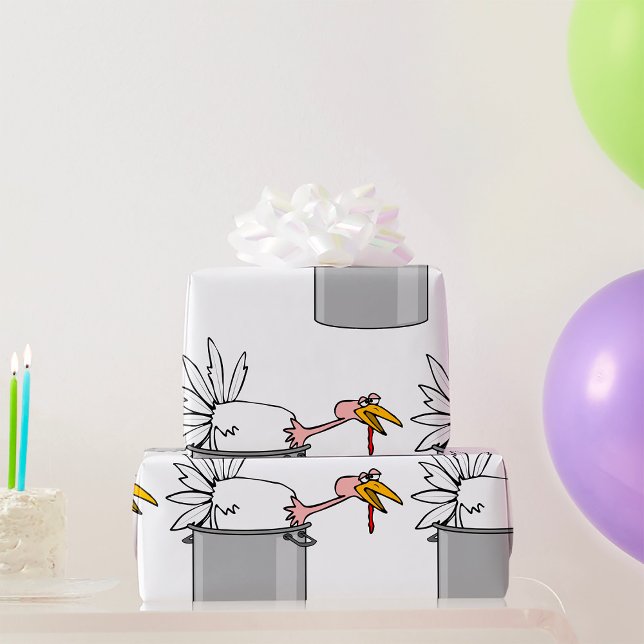 Papier Cadeau Thanksgiving Fatigué Turquie en Cuisine Pot Humour (Créateur téléchargé)
