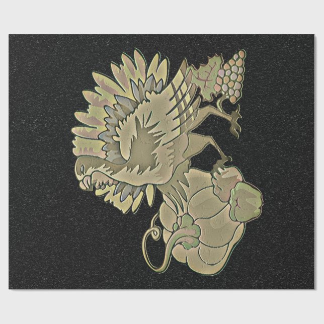 Papier Cadeau Thanksgiving Turquie sculpté - (Plat)