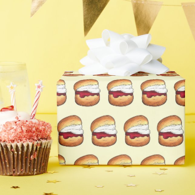 Papier Cadeau Thé à haute crème Scone Jam Royaume-Uni Boulangeri (Fête d'anniversaire)