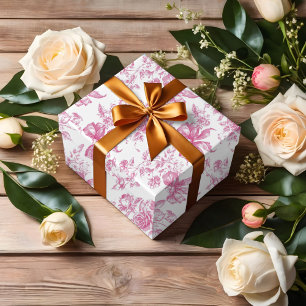 Papier Cadeau Thé de Fleur Sauvage Rose Mariage