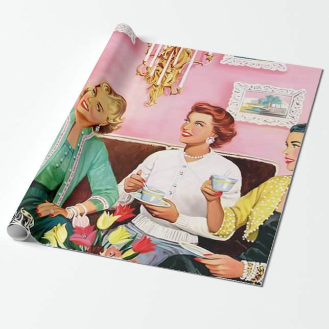Papier Cadeau Thé de l'après-midi 1950 (Déroulé)