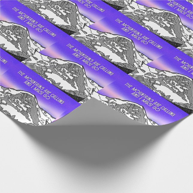 Papier Cadeau The Mountains are calling and I must go (Coin)