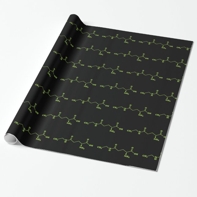 Papier Cadeau Thé Théanine Formule chimique moléculaire (Déroulé)