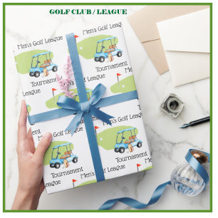 Papier Cadeau Thème de golf personnalisé Golf Club de Ligue
