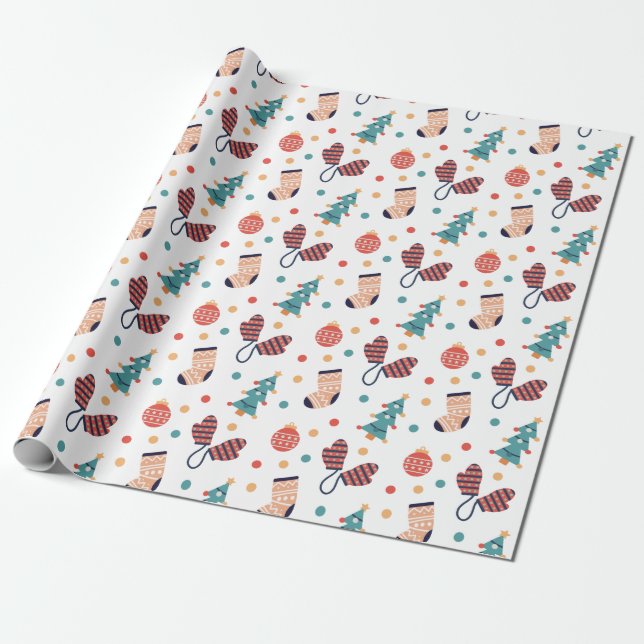 Papier Cadeau Thème de Noël mignon (Déroulé)