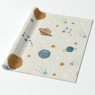 Papier Cadeau Thème Espace Constellation
