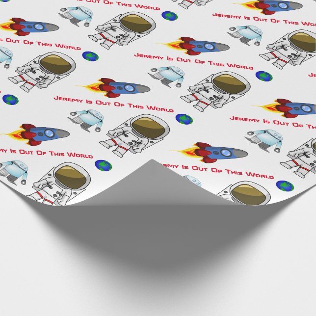Papier Cadeau Thème Espace Dessin Personnalisé Papier d'envelopp (Coin)