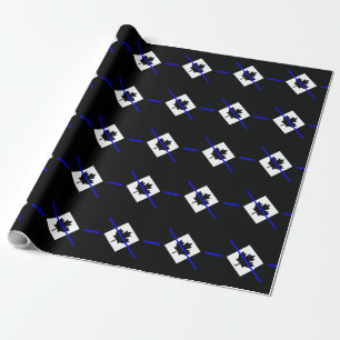 Papier Cadeau Thin Blue Line Accent on Canadian Flag