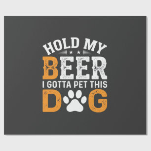 Papier Cadeau Tiens Ma Bière Amateur de Chien