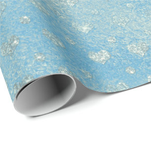 Papier Cadeau Tiffany Aqua Silver Blanc Bleu Bleu Brillant Coeur