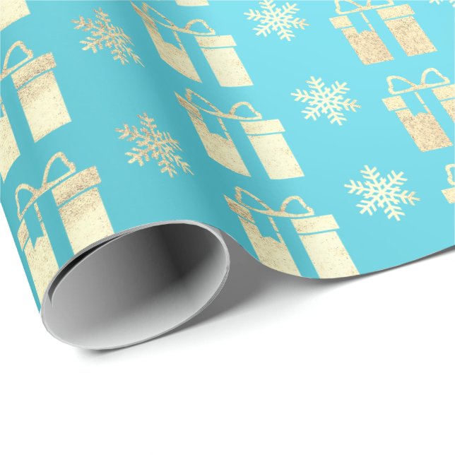 Papier Cadeau Tiffany Ocean BeachGold Noël cadeau cadeau cadeau  (Coin rond)
