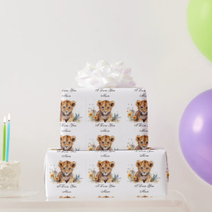 Papier Cadeau Tiger Baby Je t'aime Maman