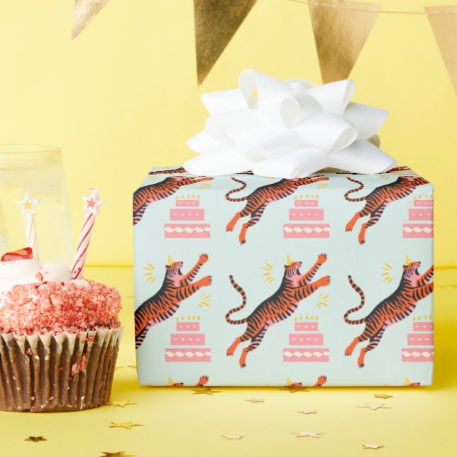 Papier Cadeau Tiger Party Animals Safari Zoo Birthday (Fête d'anniversaire)