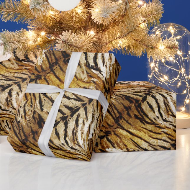 Papier Cadeau Tigre skin, stylish, tigre, striped, animal print (Vacances)