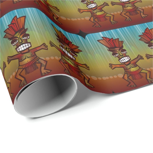 Papier Cadeau Tiki (Coin rond)